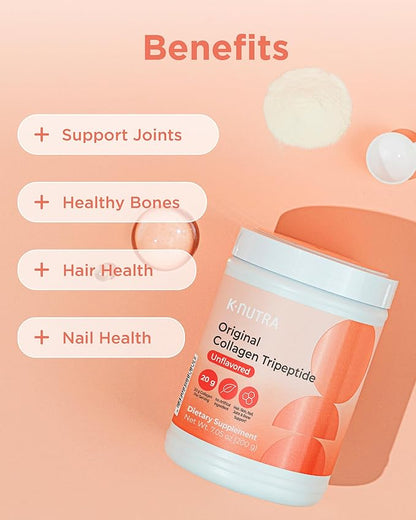 K-Nutra Original Collagen Tripeptide | 200g (7.05oz) | 100% Pure Freshwater Collagen Powder | 200X Absorption GPH | Helps Support Skin Hydration, Hair & Nail Health