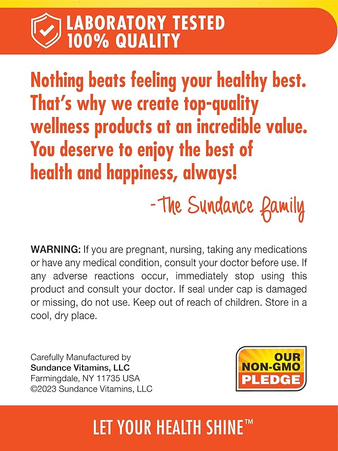 Sundance Vitamin C 1000mg with Bioflavonoids & Rose Hips | 100 Coated Caplets | Vegetarian, Non-GMO and Gluten Free Supplement