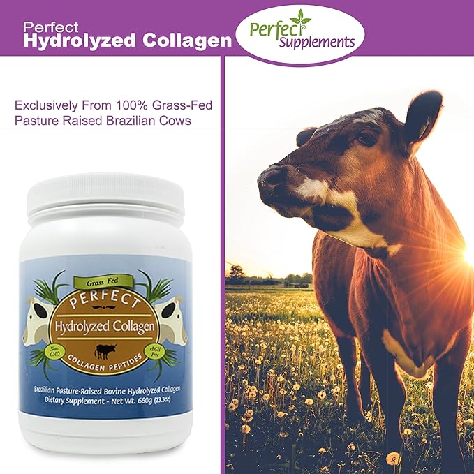 Perfect Supplements – Perfect Hydrolyzed Collagen Powder – 660g – All Natural Collagen - Promotes Healthy Skin – 3 Pack