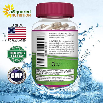 aSquared Nutrition Probiotics for Women - 50 Billion CFU Women's Probiotic Supports Digestive, Gut, Vaginal & Urinary Tract Health - Prebiotics for Females - 60 Capsules - Alt to Gummies
