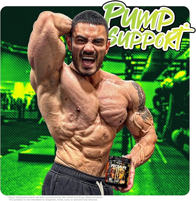 Rule 1 R1 Roar - Pre-Workout Powder with Creatine, Beta-Alanine, Citrulline, Electrolytes & Caffeine (Servings, Lemon Lime)