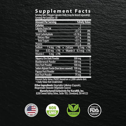 KaraMD Lectin Guard | Gut Repair & Colon Cleanse Supplement | Lectin Blocker| Slippery Elm, Bladderwrack, Sodium Alginate, Okra, Kiwi & Papaya | Natural Gut Cleanse, Non-GMO & Gluten Free 30 Servings