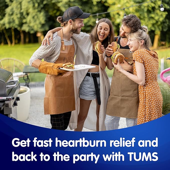 TUMS Naturals Ultra Strength Antacid Chews for Heartburn Relief, Black Cherry & Watermelon - 56 Count