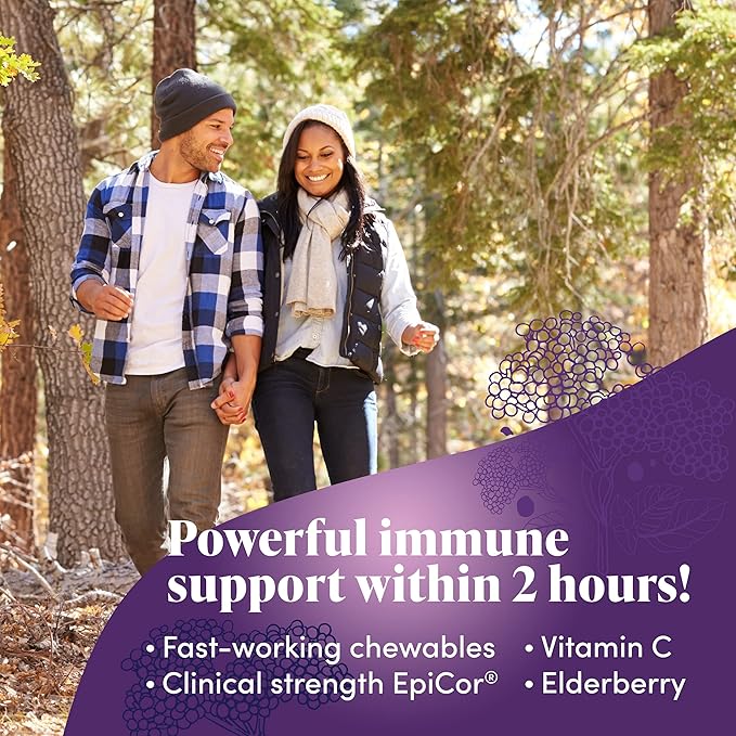 ZAND Immune Fast Elderberry Chews | Boosts Immune Response & Cell Activity w/EpiCor* & Vitamin C, 30 Tablets, 10 Serv.