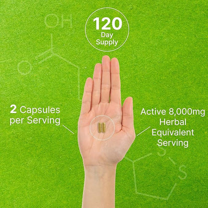 Organic 10-in-1 Mushroom Supplement 8,000mg Per Serving, 240 Capsules – Lions Mane, Turkey Tail, Reishi, Cordyceps & More Mushroom Complex – Immune, Energy & Nootropic Brain Support – Non-GMO