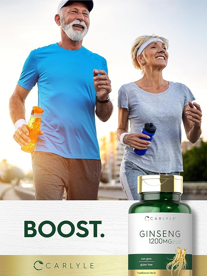 Carlyle Ginseng Extract Supplement | 120 Capsules | 1200mg | Pills for Men & Women | Non-GMO and Gluten Free
