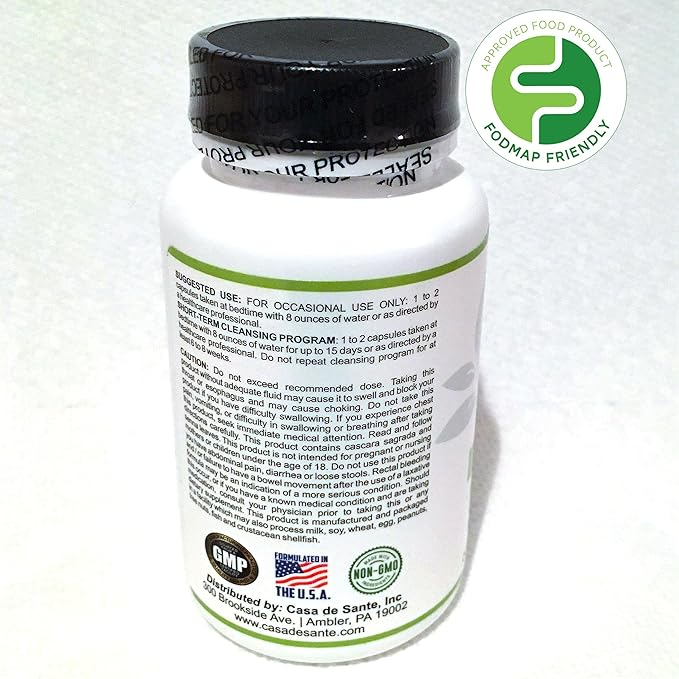 Low FODMAP Herbal Laxative Capsules GLP1 Support Natural Gentle Laxative Pills to Cleanse Colon & Support Digestive System with Probiotics, Psyllium Husk, Senna Leaf & Cascara Sagrada
