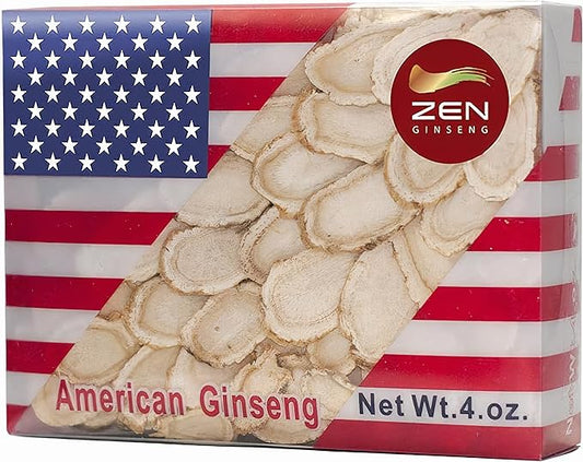 1 Box of Hand Selected American Wisconsin Ginseng Slice (4 Oz.) - Boost Your Immune System Fast