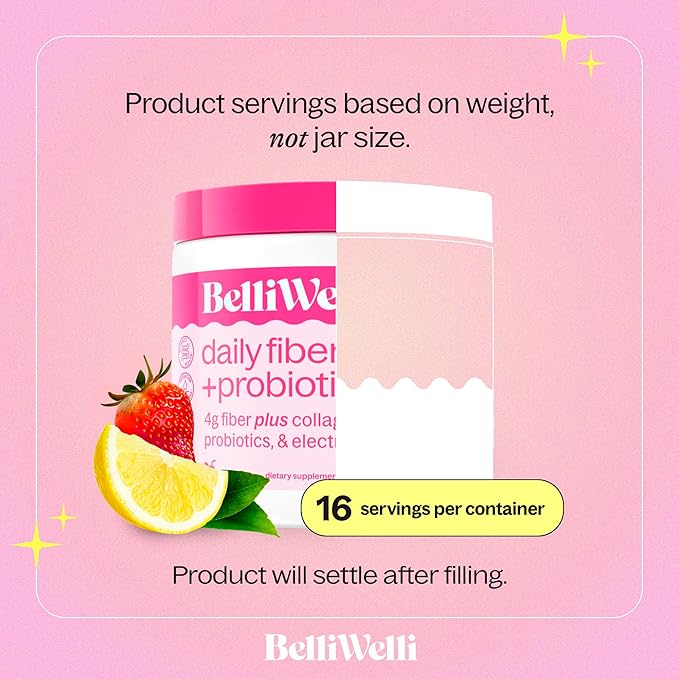Fiber Supplement for Women&Men, Premium Daily Fiber Powder from Organic Acacia with Added Collagen, Electrolytes&Probiotics, No Bloat, Constipation&Gut Health Support (Strawberry Lemonade)