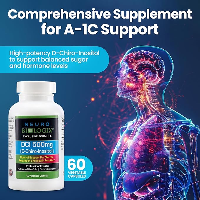 Neuro biologix High-Potency D Chiro Inositol for Men & Women 500mg - Comprehensive D Chiro Inositol Supplement to Support Hormone Balance, Mood and Energy - 60 Vegetable Capsules