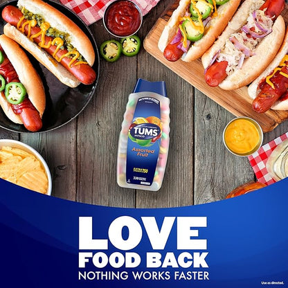 TUMS Chewable Antacid Tablets for Extra Strength Heartburn Relief, Great for a Summer BBQ - Assorted Fruit Flavors - 330 Count