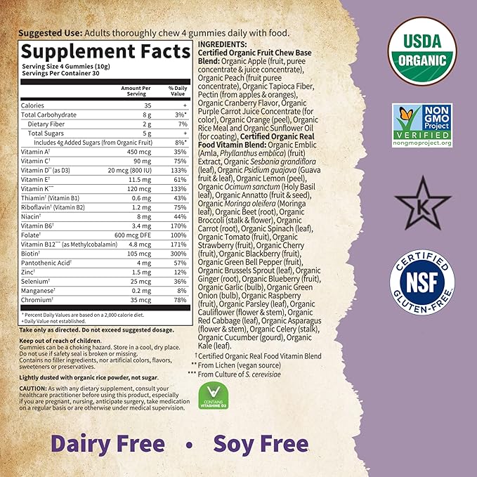Prenatal Gummies Multivitamin with Vitamin D3, B6, B12, C & Folate for Healthy Fetal Development – Garden of Life mykind Organics – Organic, Non-GMO, Gluten-Free, Vegan, Berry Flavor, 30 Day Supply