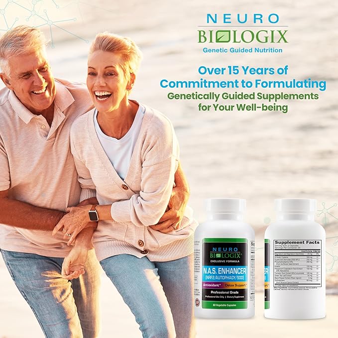 NAS Enhancer - Advanced Antioxidant & Energy Supplement – Supports Cellular Detox & Defense, Metabolic Balance & Longevity with NRF2 Activator, Turmeric, Piperine & Glutathione - 60 Veg Capsules