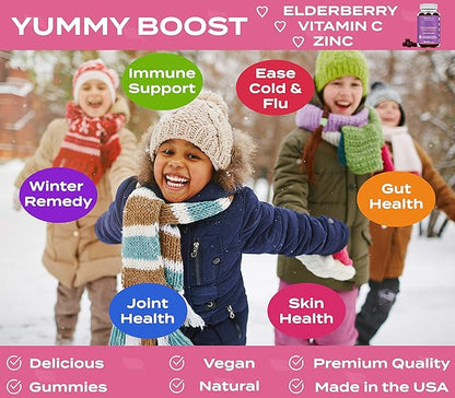 Sambucus Elderberry Gummies for Kids with Zinc & Vitamin C: Antioxidant, Immune Support Vitamins, Supports Immune System Health: Vegetarian, Gluten Free, Gelatin Free (6)