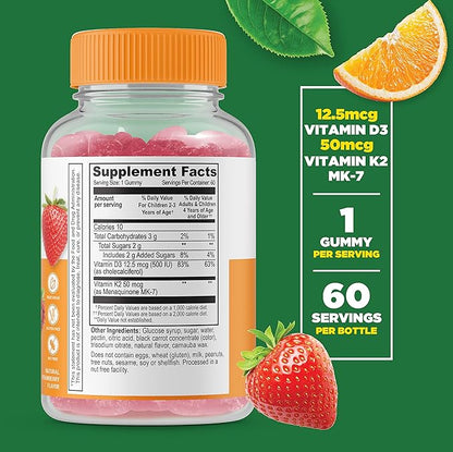 Lifeable Vitamin D3 + Vitamin K2 Kids + Magnesium Kids, Gummies Bundle - Great Tasting, Vitamin Supplement, Gluten Free, GMO Free, Chewable Gummy