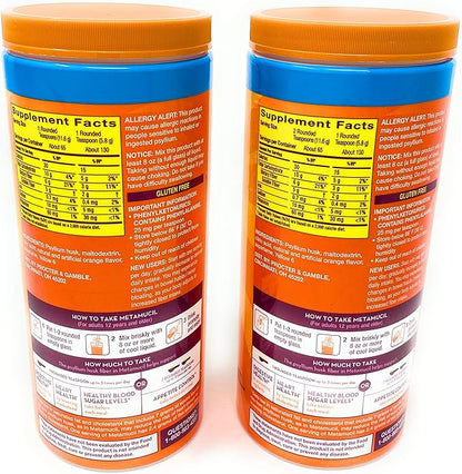 Metamucil Sugar Free Fiber Supplement, Orange Smooth 260 Servings