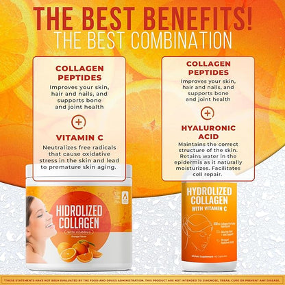 Hydrolyzed Collagen Powder Supplement | Promotes Hair, Nail, Skin, Bone, Joint Health, Gut Health | Hydrolyzed Grass Fed Collagen Peptides |Collagen for Women | 200gr (Bundle 2)