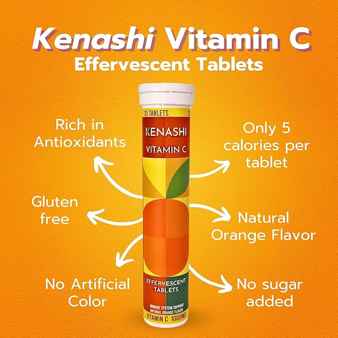 Vitamin C 1000mg Effervescent Tablets Vitamin with Zinc Potassium Magnesium E Vitamin Vitamina C Efervescente para Adulto Zinc and Vitamin C 20 Tablets