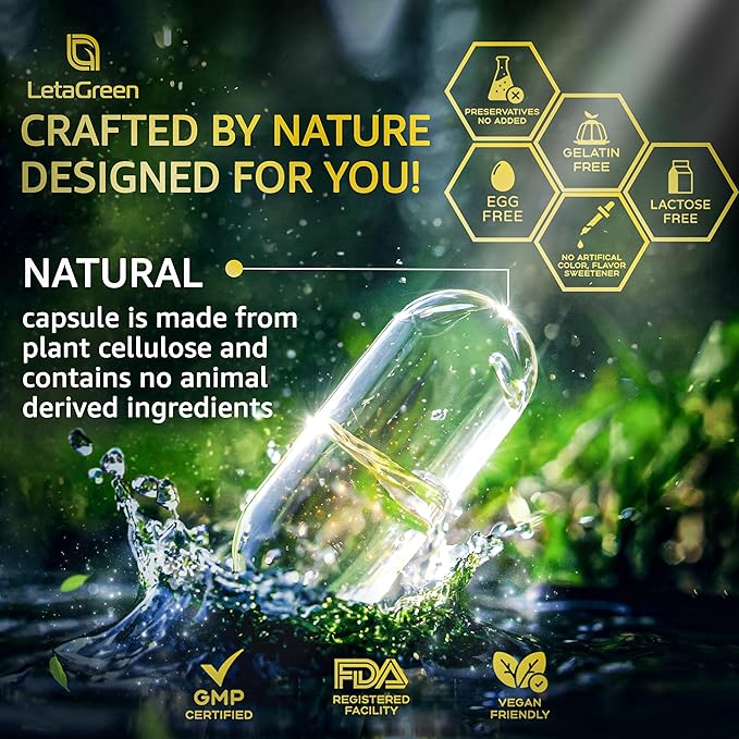 Organic Lions Mane Supplement Capsules - 120 Real Mushrooms Lion's Mane Capsules with Ginkgo Biloba Herb, Bacopa Monnieri - Nootropics Brain Support - Lion Mane Mushroom Supplement
