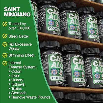 Cape Aloe Vera Capsules - Colon Cleanse, Detox & Flush - 90 Capsules. Gentle Constipation Relief and Bowel Movement Acting as Natural Herbal Laxative - Supports Bowel Movements for Digestive Health