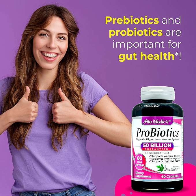 FITO MEDIC'S Lab - Probiotics for Women - 50 Billion CFU of- probiotics- 60 Days Servings s -probiotics for Digestive Health- 16 - probiotic - Blend. Promotes Digestive Balance.