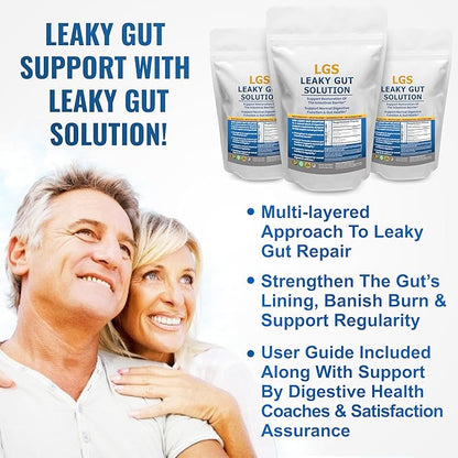 Leaky Gut Repair w/L Glutamine & Prebiotics- Gut Restore, Leaky Gut Health Powder- Leaky Gut Repair Supplements for IBS, Digestive Restoration & Gut Lining Support- Includes Guthealth Assist Book
