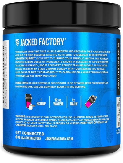 Jacked Factory Growth Surge Creatine Post Workout w/L-Carnitine - Daily Muscle Builder & Recovery Supplement with Creatine Monohydrate, Betaine, L-Carnitine L-Tartrate - 30 Servings, Swoleberry