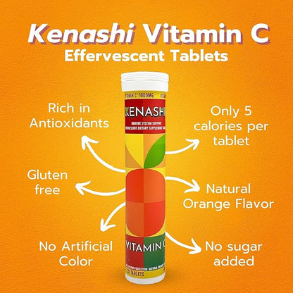Vitamin c Effervescent Tablets Vitamin C with Zinc 1000mg Vitamin Dissolving Tablets Vitamin C Table Vitamina C Efervescente para Adulto Zinc and Vitamin C 6 Pack