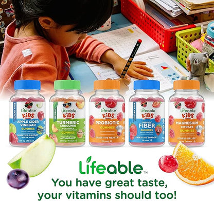 Lifeable Phosphatidylserine (PS) Kids + Calcium Magnesium & Zinc Kids, Gummies Bundle - Great Tasting, Vitamin Supplement, Gluten Free, GMO Free, Chewable Gummy