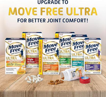 Move Free Advanced Glucosamine Chondroitin + Calcium Fructoborate Joint Support Supplement, Supports Mobility Comfort Strength Flexibility & Bone - 160 Tablets (80 servings)*
