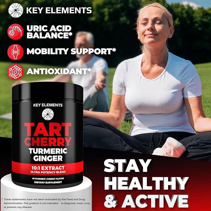 [Ultra Strength] Tart Cherry Gummies Extract with Turmeric & Ginger - Natural Tart Cherry Supplement for Uric Acid Cleanse Support & Recovery Gummies