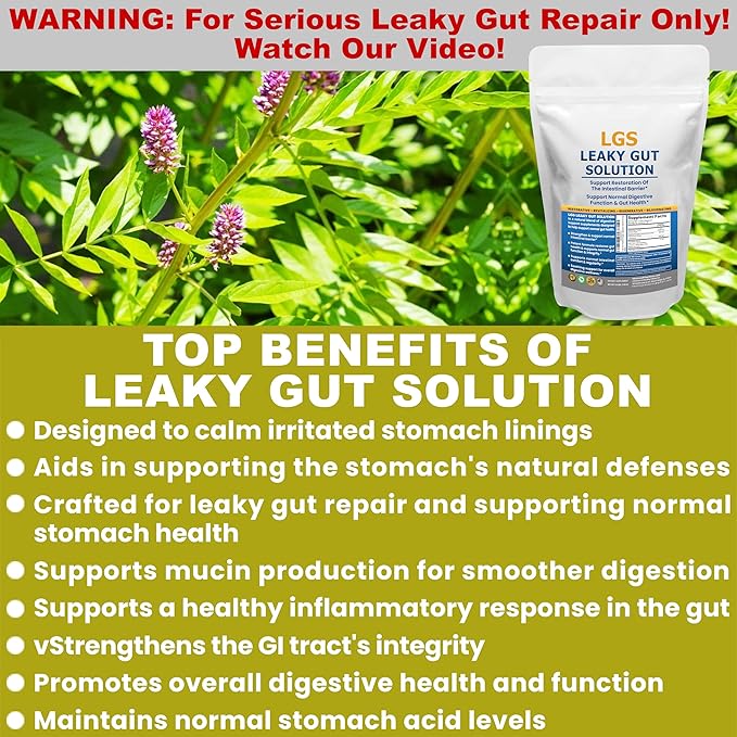 Leaky Gut Repair w/L Glutamine & Prebiotics- Gut Restore, Leaky Gut Health Powder- Leaky Gut Repair Supplements for IBS, Digestive Restoration & Gut Lining Support- Includes Guthealth Assist Book