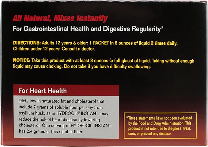 Dietary Fiber Supplement, Psyllium Husk Powder, 30 Single-Dose Packets