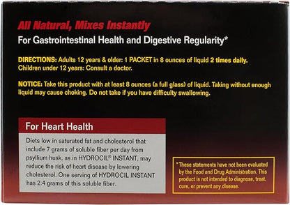 Dietary Fiber Supplement, Psyllium Husk Powder, 30 Single-Dose Packets