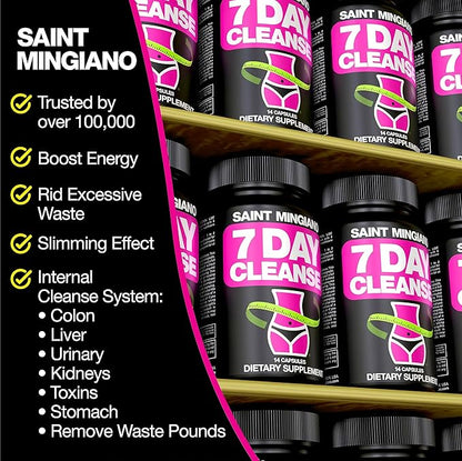 7 Day Cleanse Program | Colon Detox with Natural Laxative for Constipation & Bloating | Extra-Strength Senna Leaf Supplements | Strong for Some People.