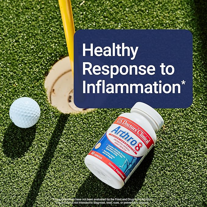 U.S. Doctors’ Clinical Arthro8 - Doctor-Formulated Joint Supplement + Hyaluronic Acid + Turmeric & Collagen for Flexibility, Mobility, & Strong Cartilage - 60 Capsules - 15/30-Day Supply