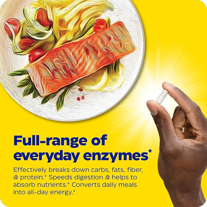 Enzymedica Digest, Full-Range, Everyday Digestive Enzymes, Offers Fast-Acting Gas & Bloating Relief, 90 Count