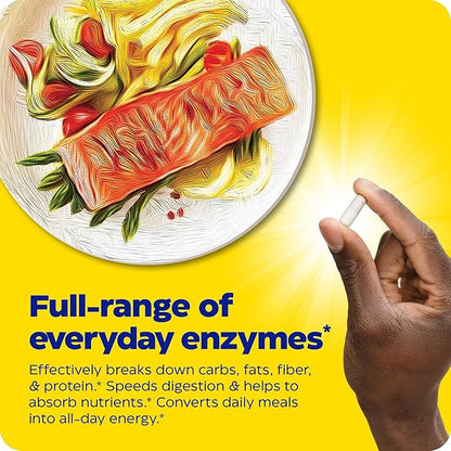 Enzymedica Digest, Full-Range, Everyday Digestive Enzymes, Offers Fast-Acting Gas & Bloating Relief, 90 Count