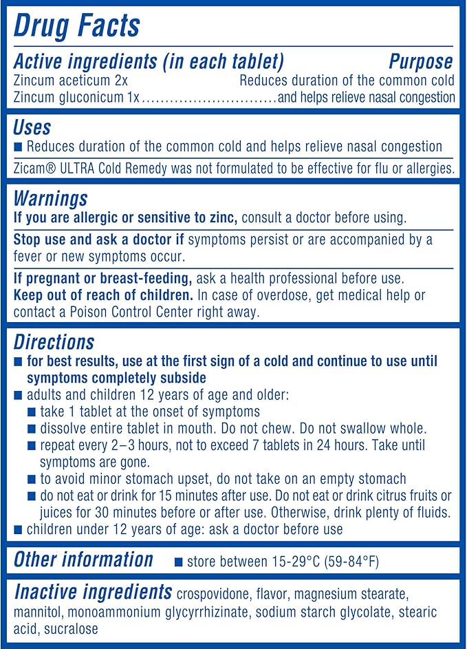 Zicam Cold Remedy Zinc Rapidmelts, Cherry Flavor, 18 Count (Pack of 1)