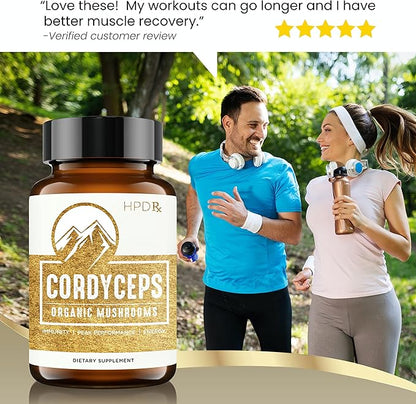Premium Organic Cordyceps Mushroom Extract Performance Supplement for Energy, Endurance and Immunity | 2250 mg, 120 Capsules, Pack of 1