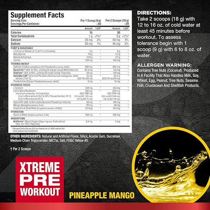 ALLMAX Nutrition - Impact Igniter Extreme Pre Workout Powder - with Citrulline Malate, Beta - Alanine, Caffeine, Taurine, and, Betaine anhydrous (Pineapple Mango)
