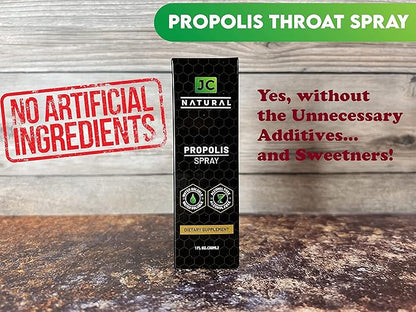 Propolis Throat Spray - Water Soluble, Alcohol Free. Natural Immune Support. Fights Harmful Organisms, Powerful Antioxidant- 1 fl oz (30ml) by JC Natural x CGM Labs