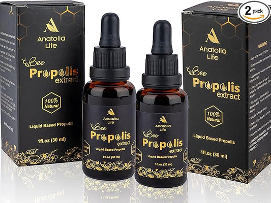 Natural Bee Propolis Extract, 30 mL, Advanced Liquid Tincture Immune System Booster and Seasonal Defense, Pure High Potency Herbal Supplement, Non-GMO (Propolis (2) Pack)…