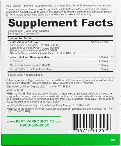 Peptiva Advanced 50 Billion CFU Probiotic - Digestive Relief - Clinically Validated, Premium Probiotic, 30ct