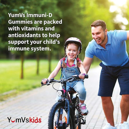 ImmuniD Elderberry Gummies for Kids by YumVs | Immune Support, Vitamin C & Vitamin D | Complete Immune System Support | Natural Berry Flavor Chewables-60 Count | Vitamin C and D for Kids