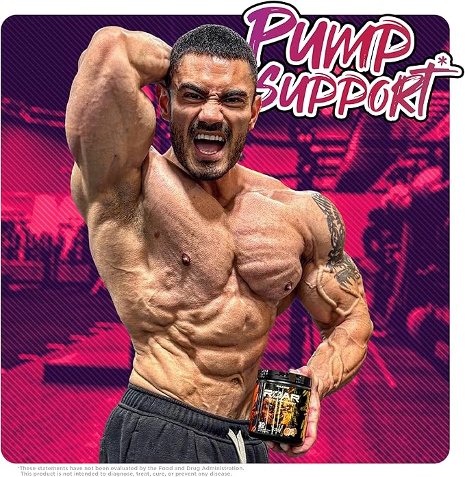 Rule 1 R1 Roar - Pre-Workout Powder with Creatine, Beta-Alanine, Citrulline, Electrolytes & Caffeine (30 Servings, Wild Grape)