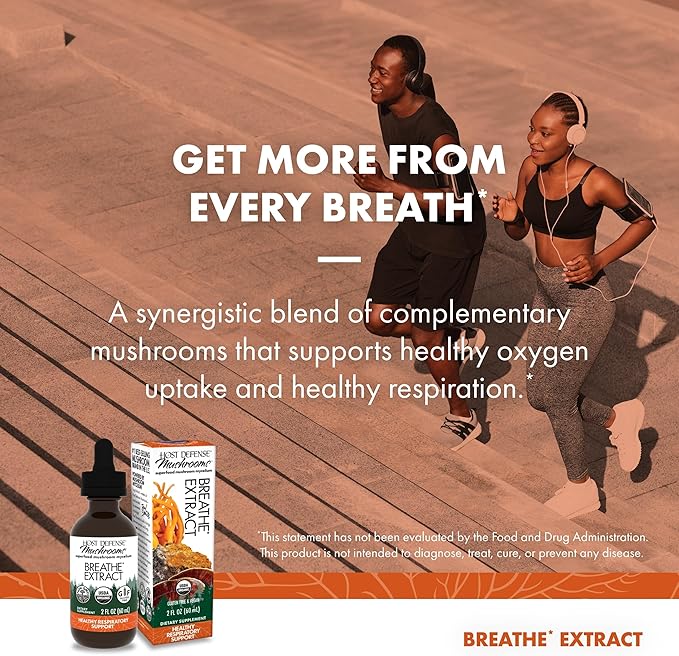 Host Defense Breathe* Extract - Immune & Respiratory Support Mushroom Liquid Supplement - Herbal Lung Health Supplement with Chaga, Reishi & Cordyceps - 2 fl oz (60 Servings)*