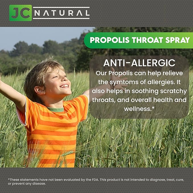 Propolis Throat Spray - Water Soluble, Alcohol Free. Natural Immune Support. Fights Harmful Organisms, Powerful Antioxidant- 1 fl oz (30ml) by JC Natural x CGM Labs