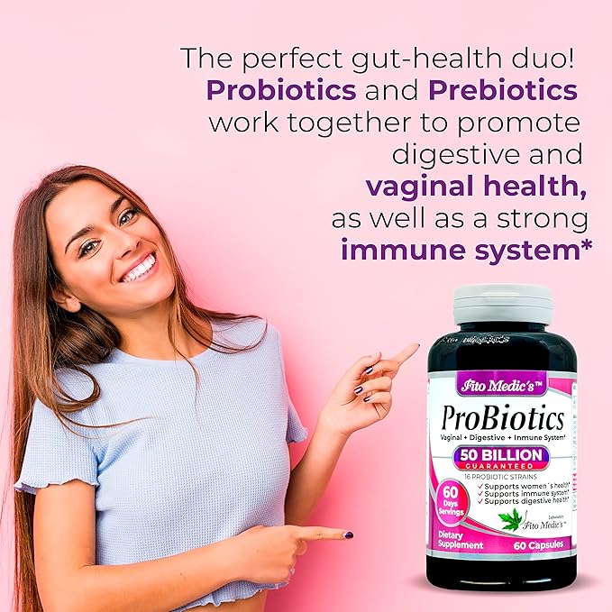 FITO MEDIC'S Lab - Probiotics for Women - 50 Billion CFU of- probiotics- 60 Days Servings s -probiotics for Digestive Health- 16 - probiotic - Blend. Promotes Digestive Balance.