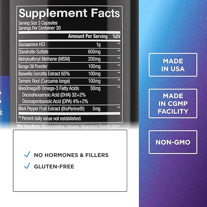 DR. EMIL NUTRITION Joint Aid Supplement - Joint Supplement with Glucosamine Chondroitin, MSM & Turmeric - Joint Health Supplement for Mobility and Discomfort for Men and Women* (60 Capsules)
